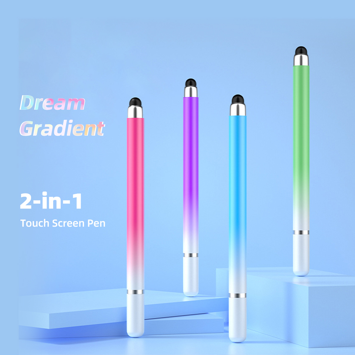 Fonken 2 Trong 1 bút chỉ điểm Macaron Gradient Cảm Ứng Điện Dung Bút Chì Phổ Vẽ Màn Hình Bút Chì Cho điện thoại Android Máy Tính Bảng