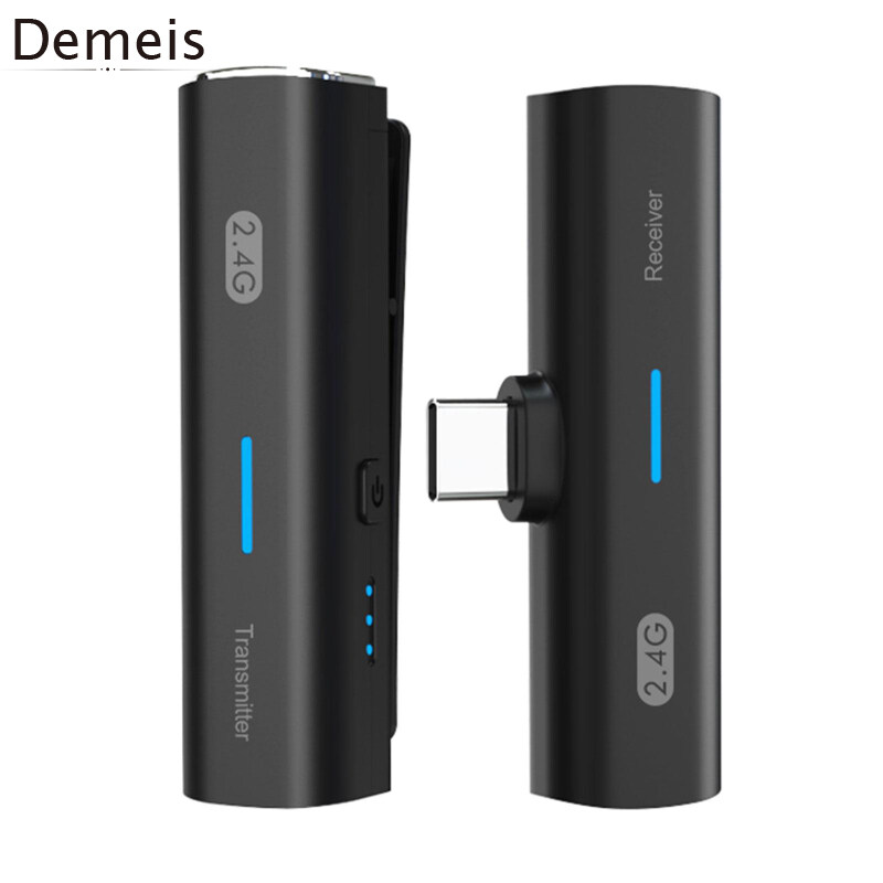 Demeis Micro Cài Áo Không Dây 2.4G Mic Mini Ghi Hình Âm Thanh Nhỏ Gọn Giảm