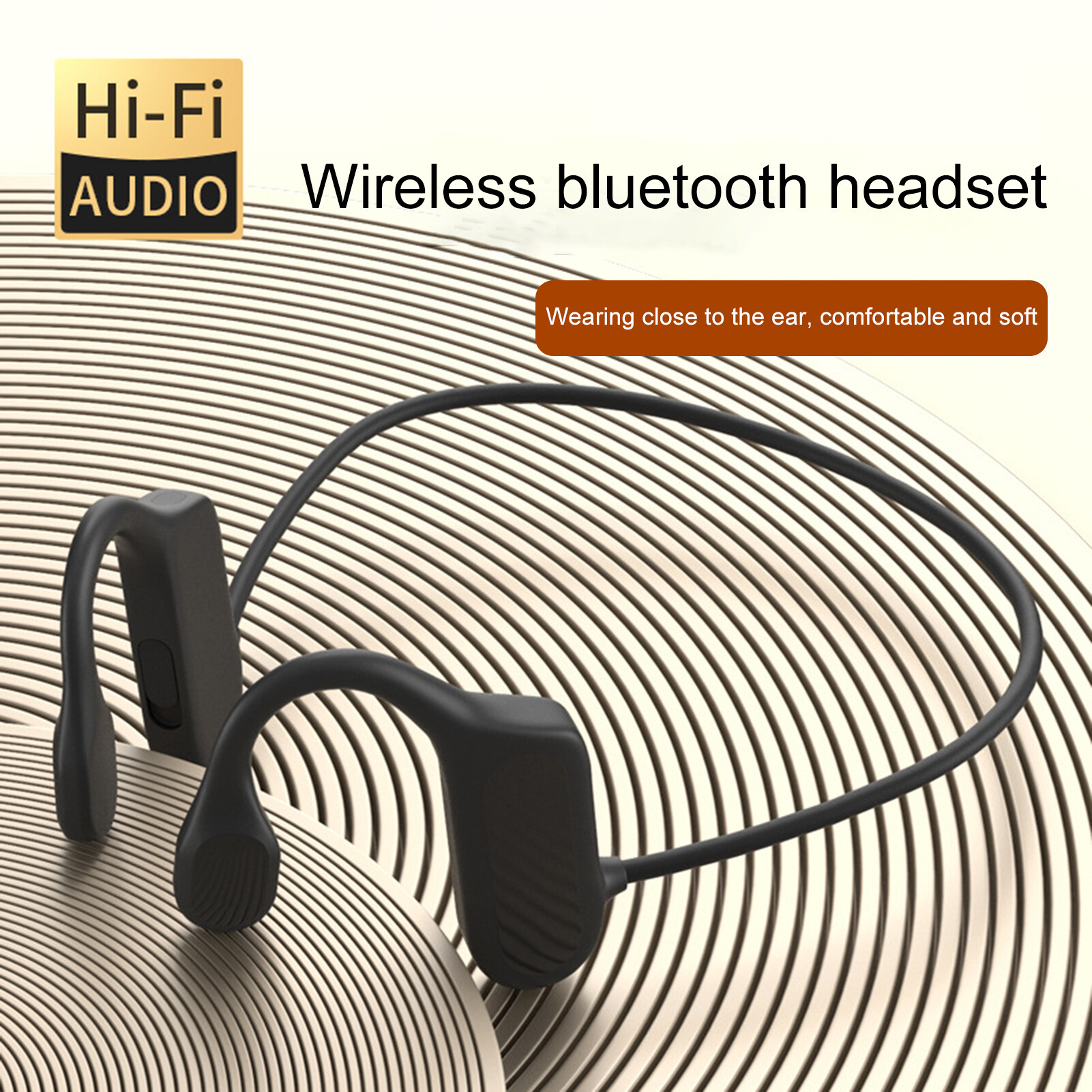 BL09 Bluetooth Earphone IPX5 Life Waterproof Long Standby Stereo Wireless Hanging-ear Bone Conduction Headset for Sports