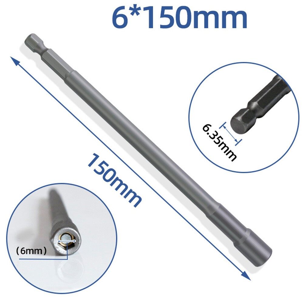 (fast Shipping)150mm Long 6mm-19mm Hexagon Nut Driver Drill Bit Socket Wrench Extension Sleeve(With High Quality)