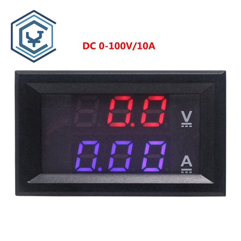 1PCS/2PCS DC 0-100V 10A 50A 100A Dual Display Voltage Detector Current Surface Panel Ampere Voltmeter Digital Voltmeter Ammeter