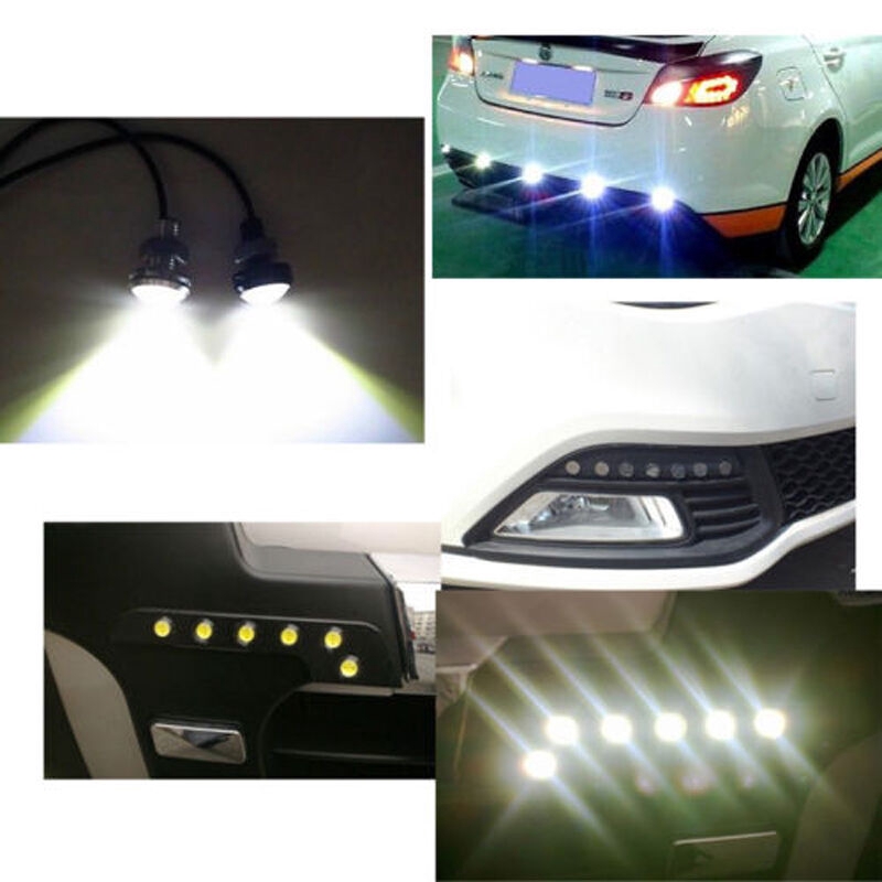 12V 10W LED Round Car Daytime Running Light DRL Head Lamp Eagle Eye White Light