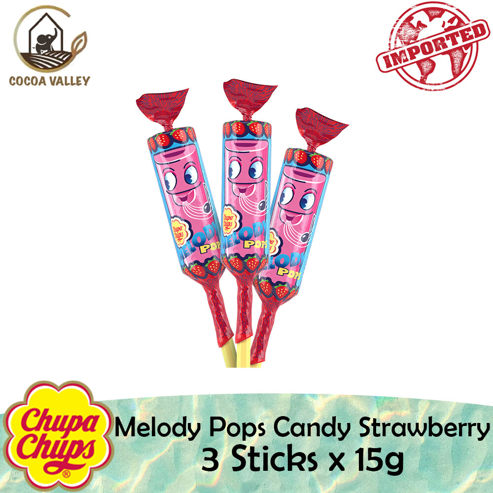 Chupa Chups Melody Pops Strawberry Flavours (3 Sticks x 15g) | Lazada