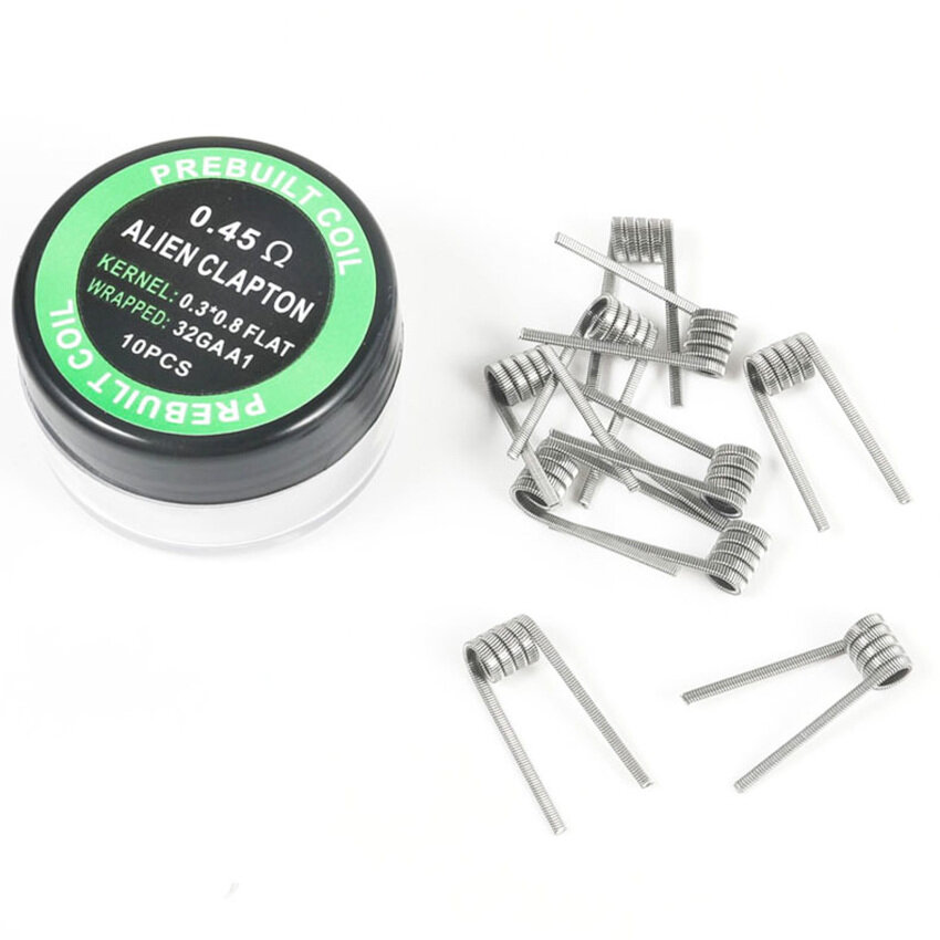 10 Cuộn Dây Clapton Xoắn Alien A1 Cái/hộp Cuộn Dây Quấn Sẵn Rda 0.45ohm