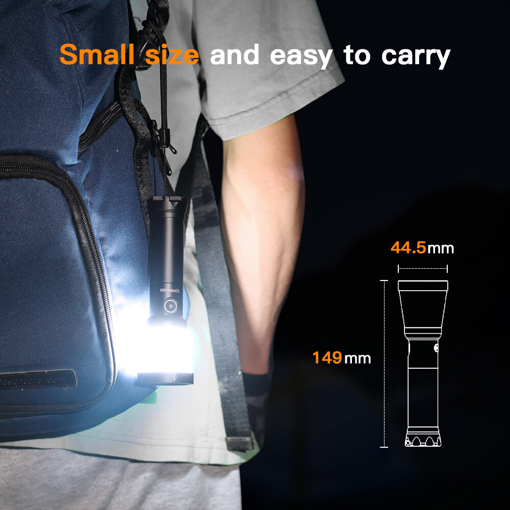 Sofirn SC03 Camping Light 2-in-1 2000LM Powerful Flashlight USB C Rechargeable 21700 Lantern Outdoor Torch with Combo Side Light