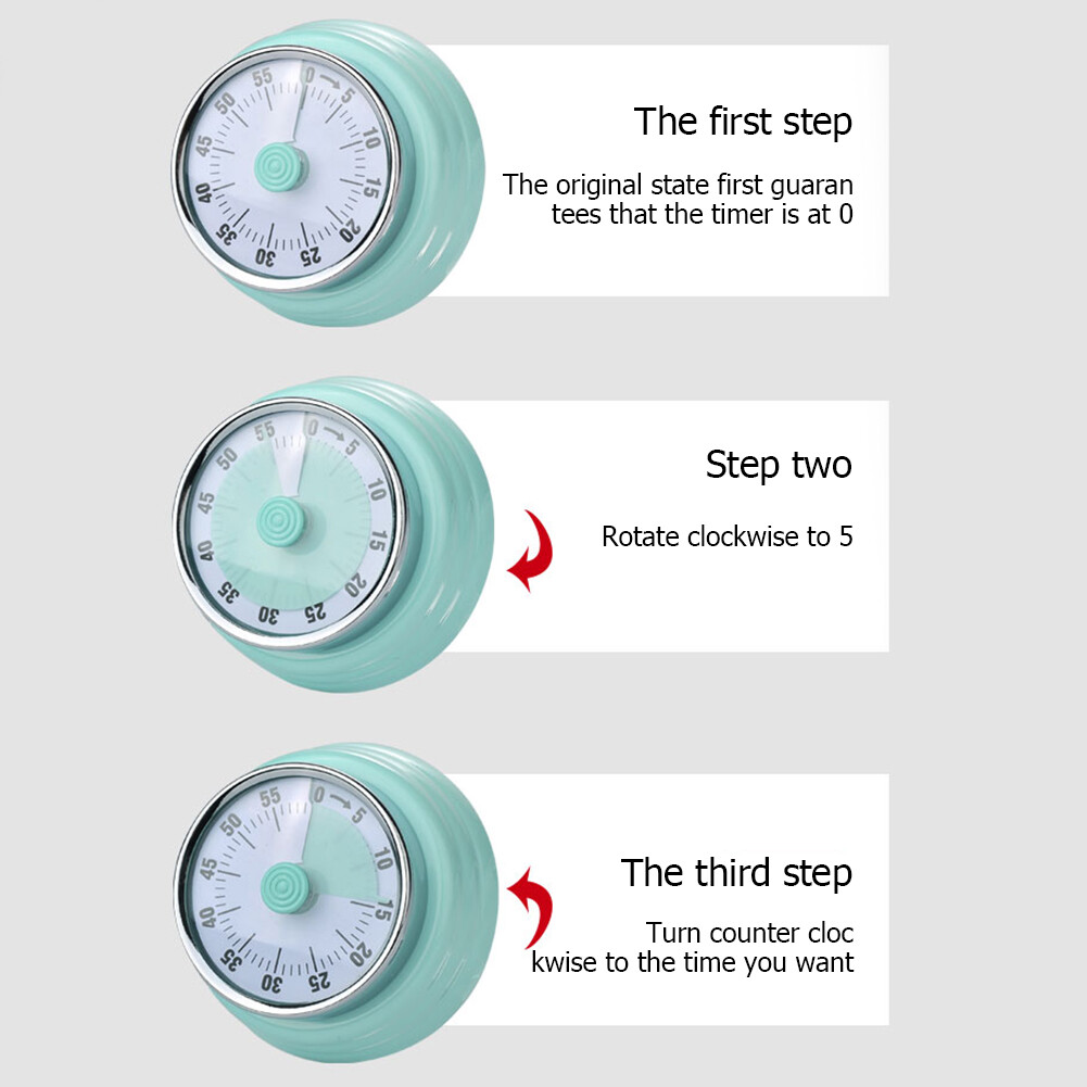 Multifunctional Mechanical Reminder Timer Kitchen Cooking Countdown with Magnet for Cooking