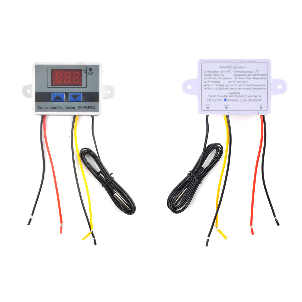 Aideepen XH-W3001 Microcomputer Digital Temperature Controller Thermostat Intelligent Electronic Temperature Control Switch Digital Display 12/24/220V