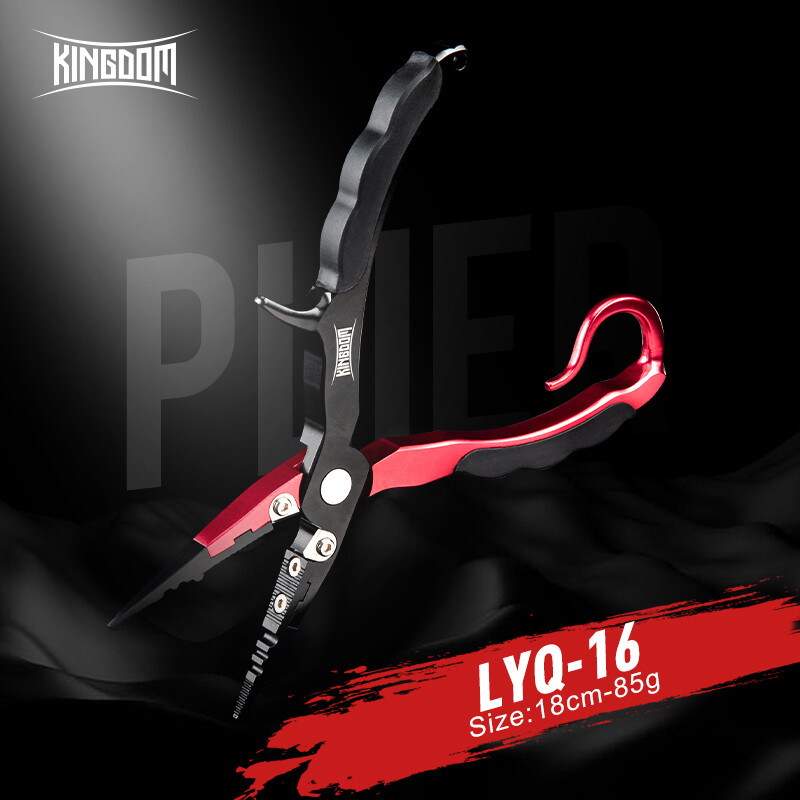 Kingdom New Aluminum Alloy Pliers 180mm 85g Split Ring Cutters Fishing Holder Tackle with Hooks Remover Fishing Tools LYQ-16