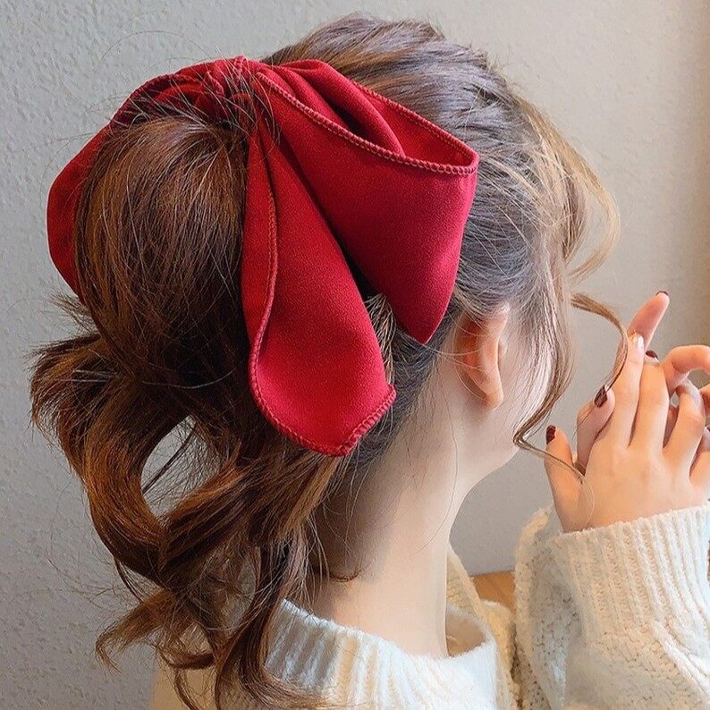 Red big bow headdress hairpin