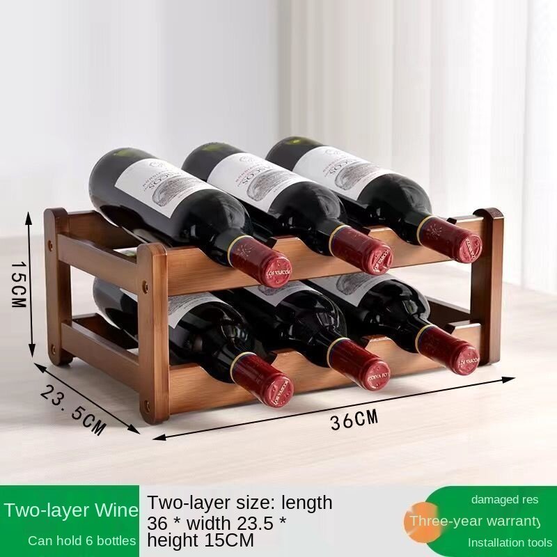 อุปกรณ์ตกแต่งชั้นวางไวน์ Wine Rack ไม้ขนาดเล็กในครัวเรือนโมเดิร์น Minimalist ตู้ไวน์ชั้นโชว์ไวน์ Lattice