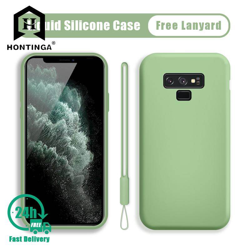 Hontinga Casing For Samsung Galaxy Note 9 Case Original Liquid Silicone Case Soft Slim Cover Cases Coque Funda Shockproof Casing Back Cover Phone Case Softcase