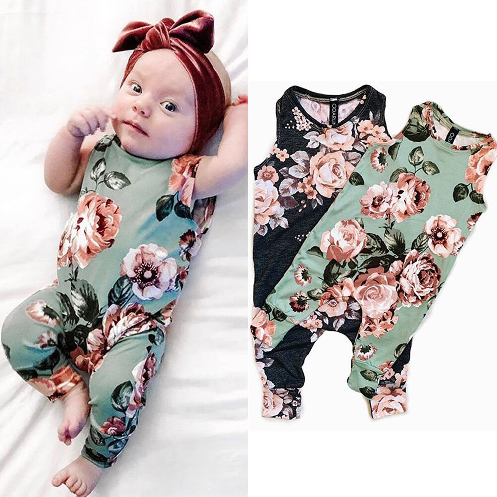 Infant Newborn Baby Girl Floral Romper Bodysuit Jumpsuit Outfits Clothes Sunsuit