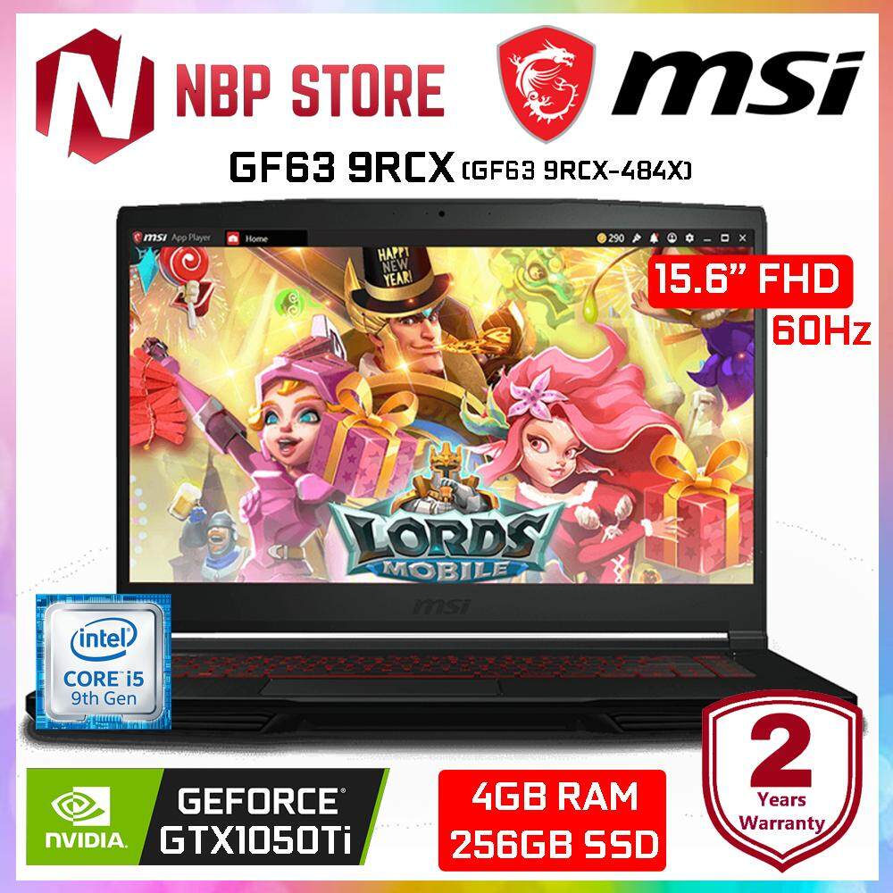 MSI GF63 9RCX-484X 15.6 FHD Gaming Laptop ( i5-9300H, 4GB, 256GB, GTX1050 Ti 4GB, DOS ) Malaysia