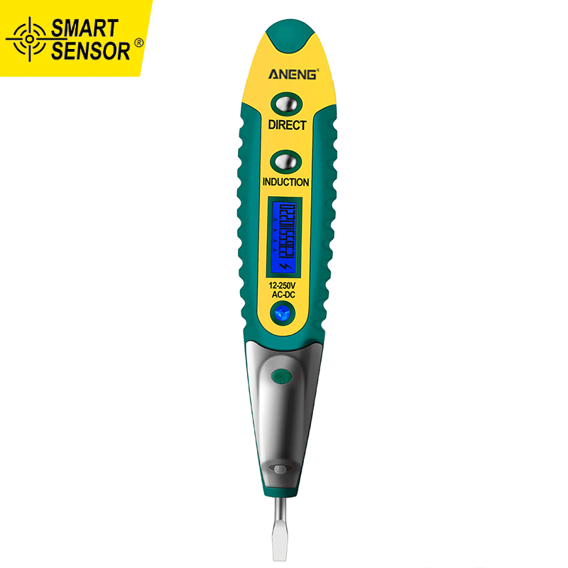 Smart Sensor Testing Pen VD700 AC/DC 12-250V LCD Digital Display Voltage Test Pen Voltage Tester Electric Screwdriver Pen Multifunctional Voltage Detector Pen with LED Auxiliary Lighting