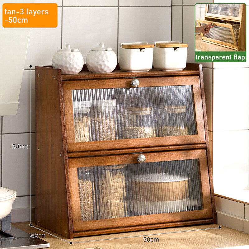 Kitchen rack countertop storage multi-layer supplies household complete seasoning condiment bowl storage cabinet