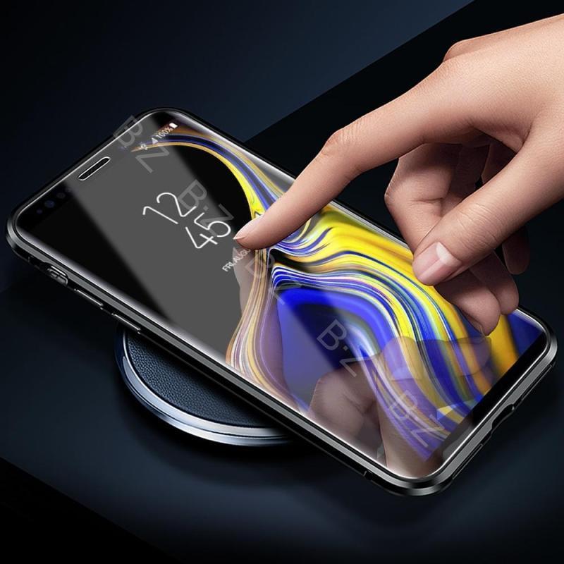 Dành Cho Samsung Galaxy Note 9 Ốp Nam Châm Ốp Kính Cường Lực 9H Hai Mặt Trước + Sau 360 Dành Cho Samsung Galaxy Note 9 Ốp Chống Sốc Kim Loại