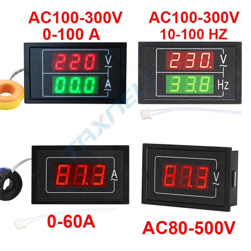 DL85 AC80-500V 100A 60A Dual Display Voltage Current Meter Detector Frequency Meter Amperimetro LED Voltmeter Ammeter AC Meter