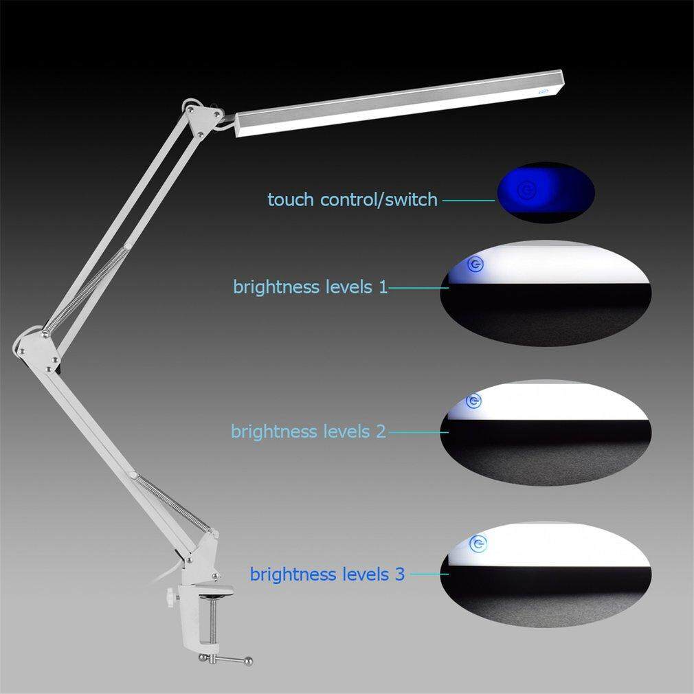 Bán Chạy nhất Gấp KẸP USB ĐÈN LED Để Bàn Dài Cánh Tay Điều Khiển Cảm Ứng Âm Trần Để Bàn