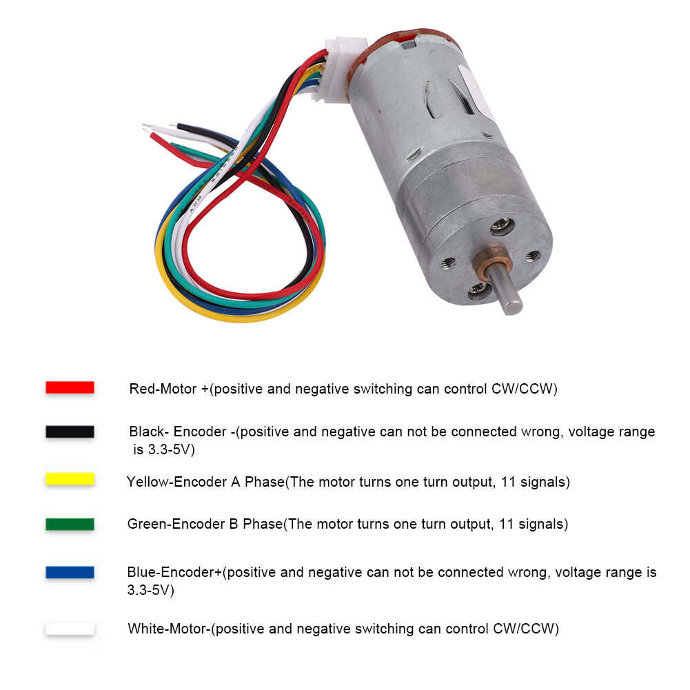 DIY Encoder Gear Motor with Mounting Bracket 65mm Wheel Kit for Smart Car Robot DC12V