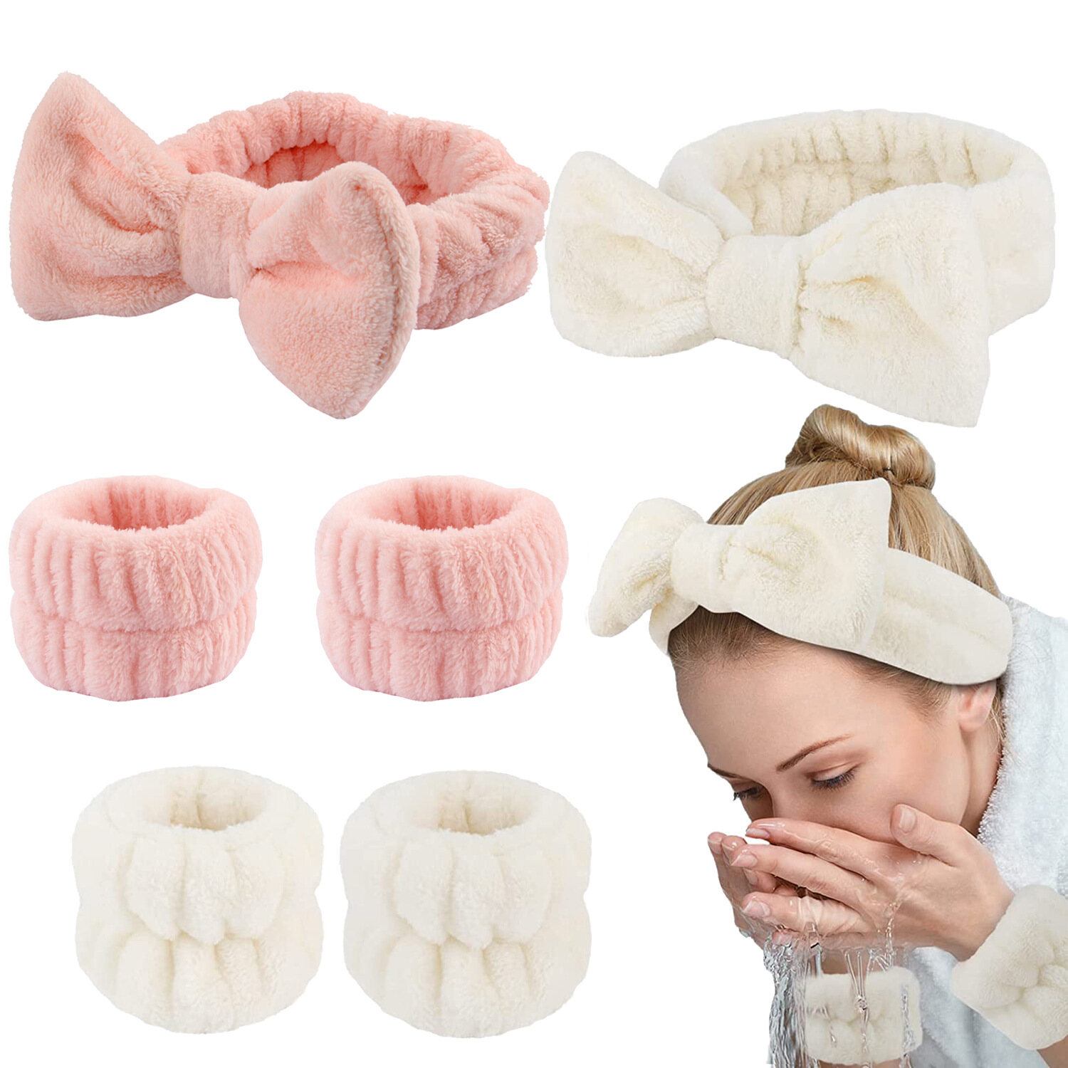 Elastic Headband Practical Headband Simplicity Plush Solid Color Cute