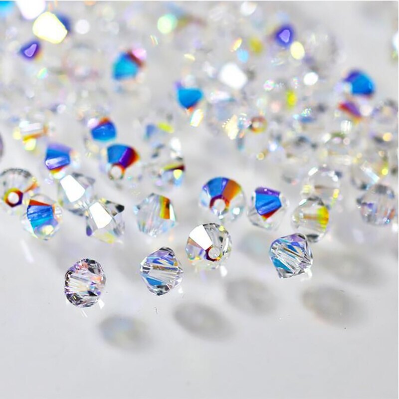 3MM 4MM 5MM 6MM 8MM Clear Crystal Bicone Spacer Loose Beads For Jewelry Bracelet Necklace Making DIY Beading Accessories