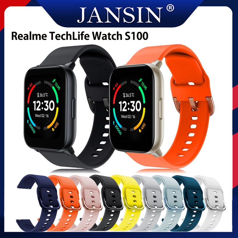 Dây đeo đồng hồ thay thế Realme TechLife Watch S100 Smartwatch band Đồng hồ realme Watch S100 Silicone Sport Bracelet dây đeo