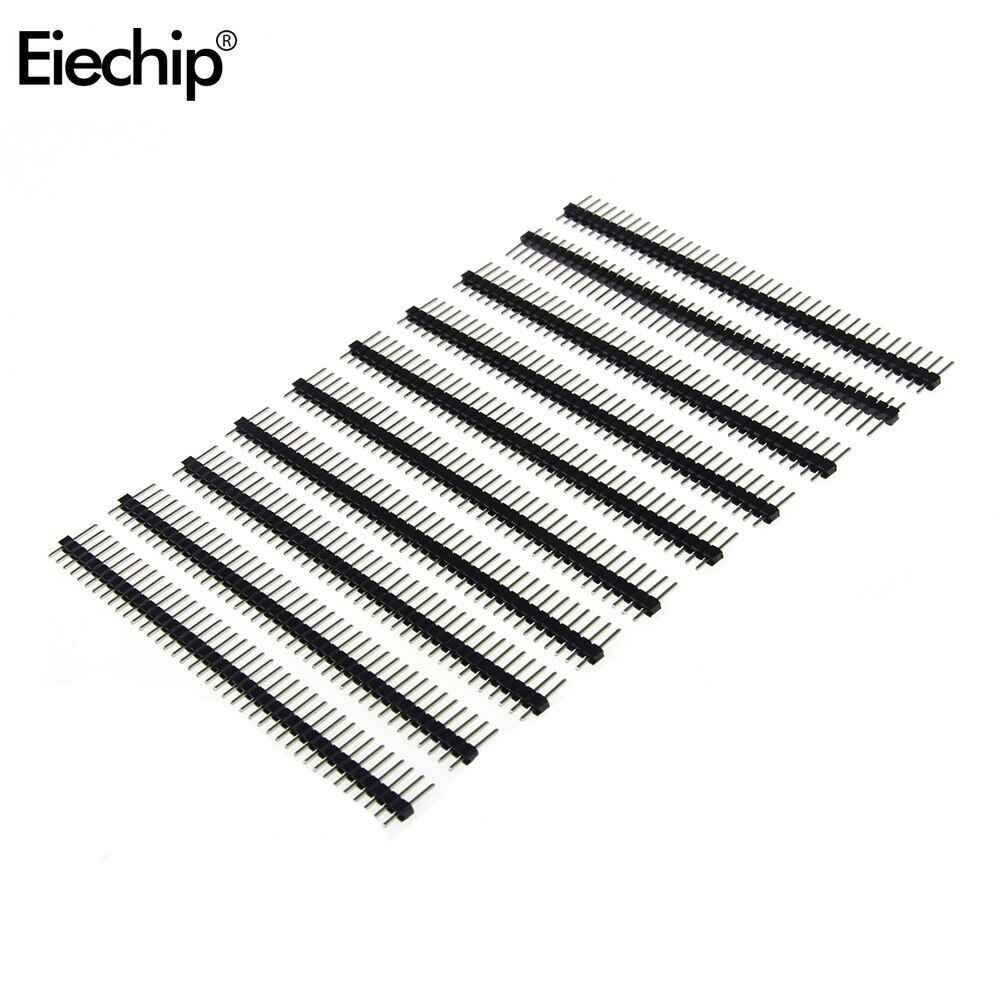 100 PCS 2.54mm Single Male Pin Header Connector 1 x 40 Single Row 2.54 Breakable 40 Pins Connector Strip Board Module for Arduino