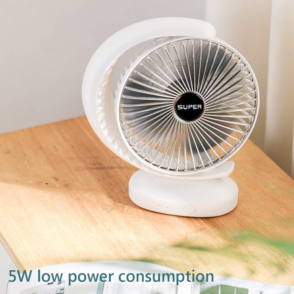 Delans®Mini Portable Home USB Rechargeable Table Desktop 3 Speed Quiet Cooling Fan