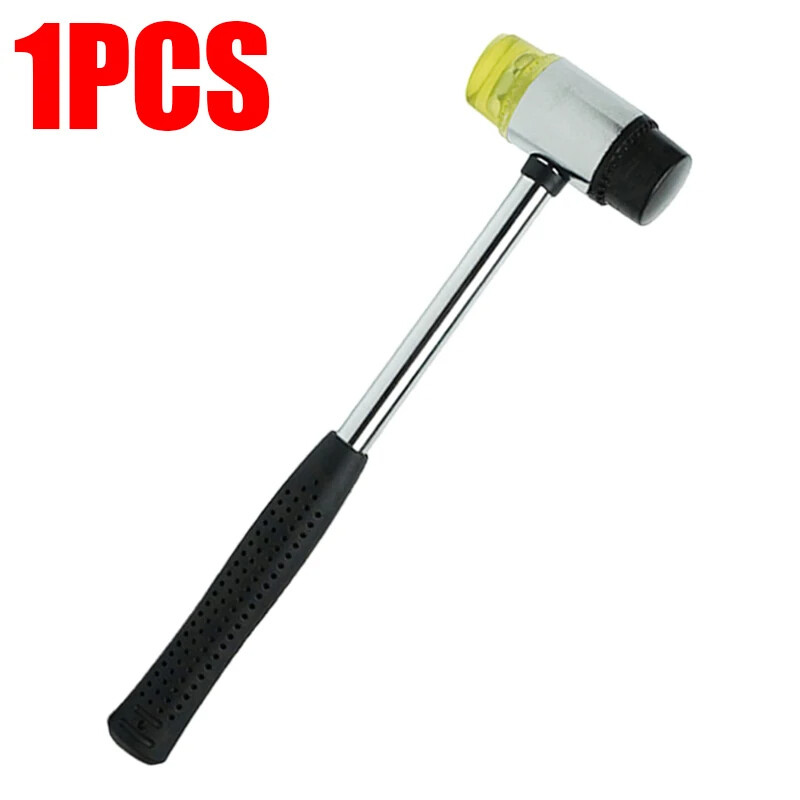 Rubber Mounting Hammer Wear-Resistant Slip-Proof Installation Gadget Steel Handle Double Head DIY Hand Tool