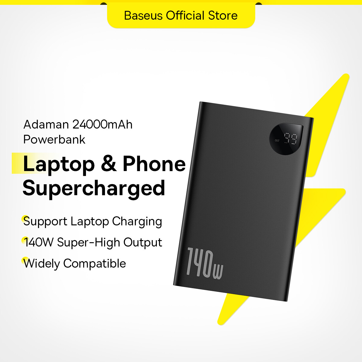 Baseus Adaman 24000mAh Digital Display 140W Fast Charging Portable