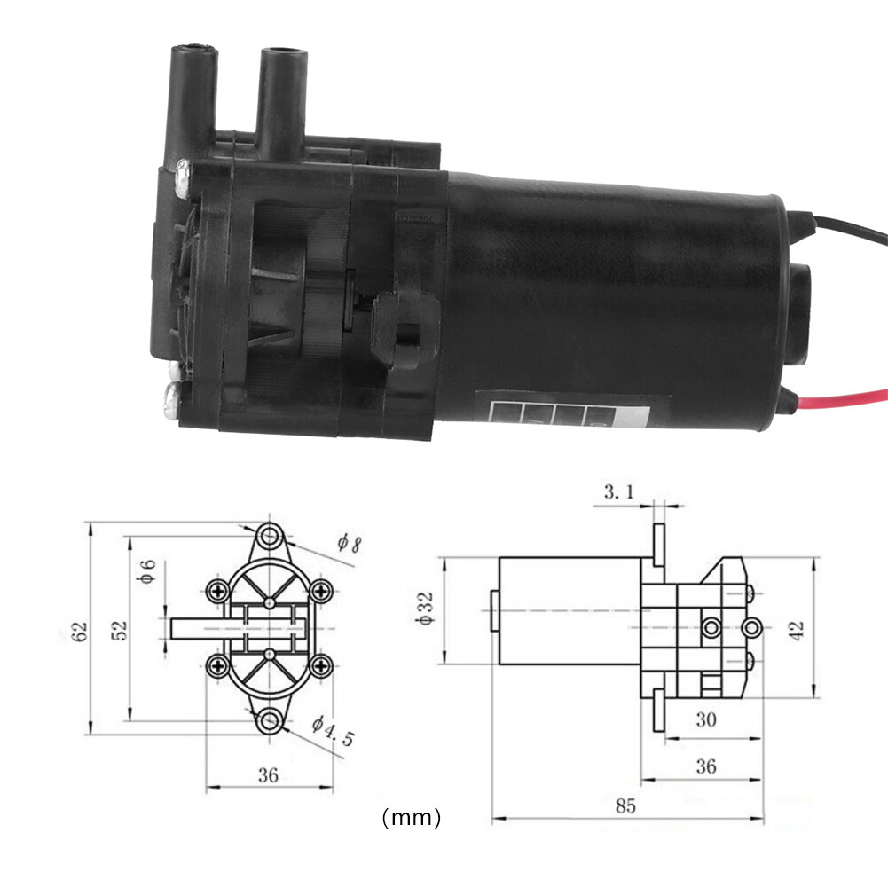 ZC-A210 Máy Bơm Nước Tự Mồi Mini Bằng Nhựa Hiệu Quả Cao 12V, Bơm Bánh Răng Điện Một Chiều