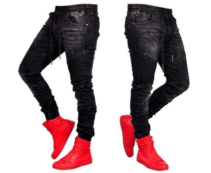 jean joggers black