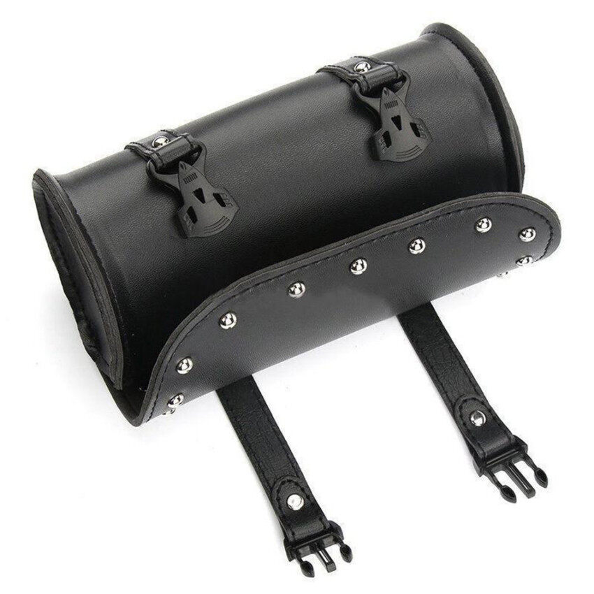 【High Quality+ In Stock】Universal Motorcycle Saddlebag Tool Bag Mounting Strap Round Fork Bag For Harley