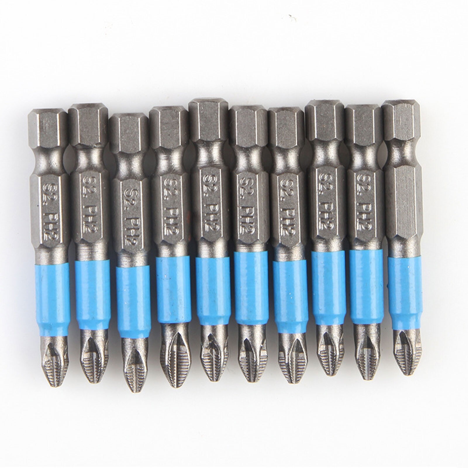 10 Cái Đầu Tua Vít Phillips Chạy Điện Bọc Cao Su Cán Lục Giác Bằng Thép 50Mm