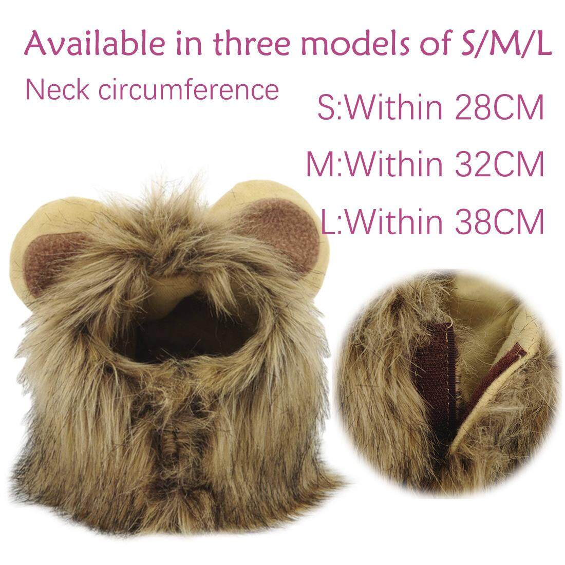 Pet Cat Dog Dress Costume Wig Cap Hat Cosplay Lion Hair Mane Ears Head Cap Autumn Muffler Scarf By Tr-Supermall.
