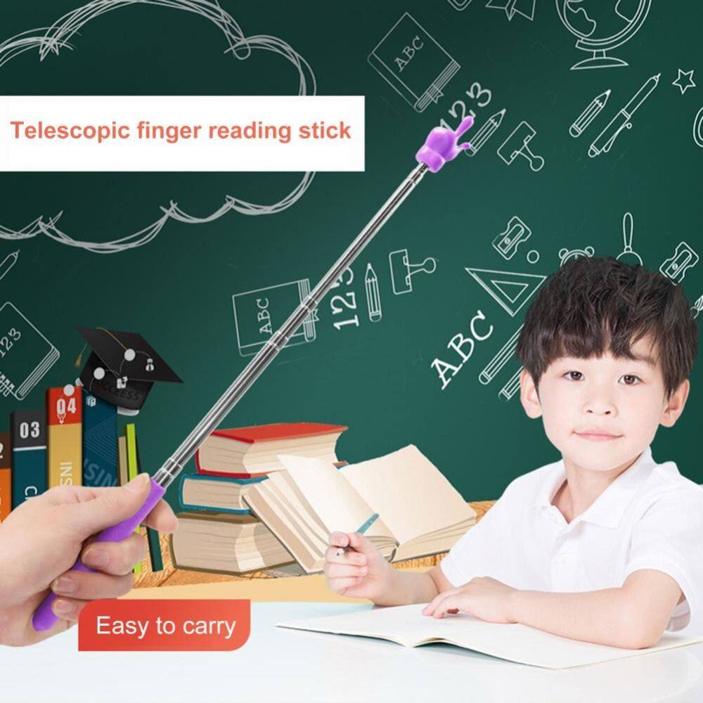 BASO4 8 Color Retractable Teaching Aids Teacher Supplies School Reading Sticks Class Pointer Stick White Board Finger Reading Guide Teaching Stick Preschool Teaching Tools Teacher's Special Pointer
