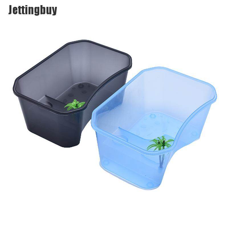[Jettingbuy] Reptile Vivarium Box For Turtle Tortoise Feeding Box With Basking Platform Tank