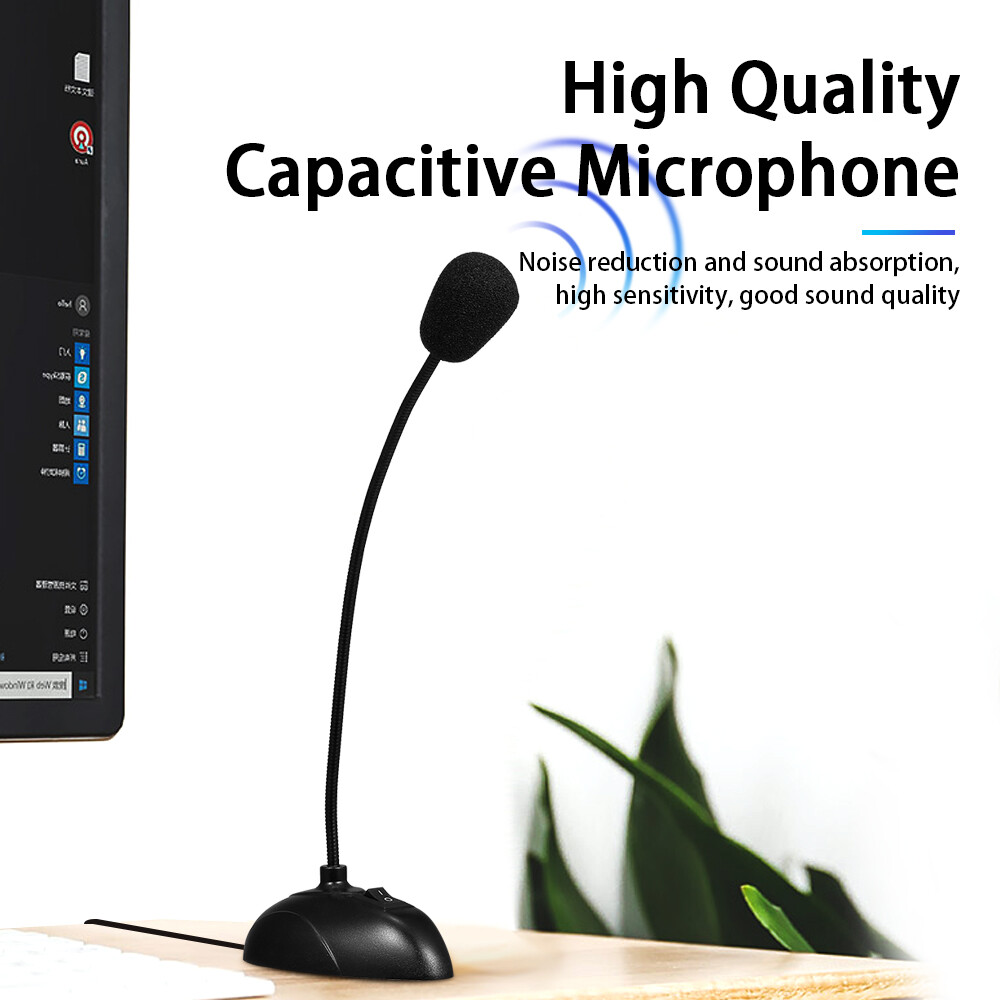 Micro Máy Tính Micro Điện Dung Để Bàn Micro Có Dây, Giao Diện 3.5Mm, Dành Cho Hội Nghị Bài Giảng Trò Chuyện Bằng Giọng Nói