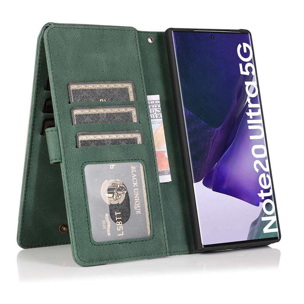 Leather Strap Handbag Case for Samsung Galaxy Note 20 Ultra 10 Plus Note10 Note20 Wallet Case Card Holder Shockproof Zipper Purse Multifunction Phone Pouch Cover