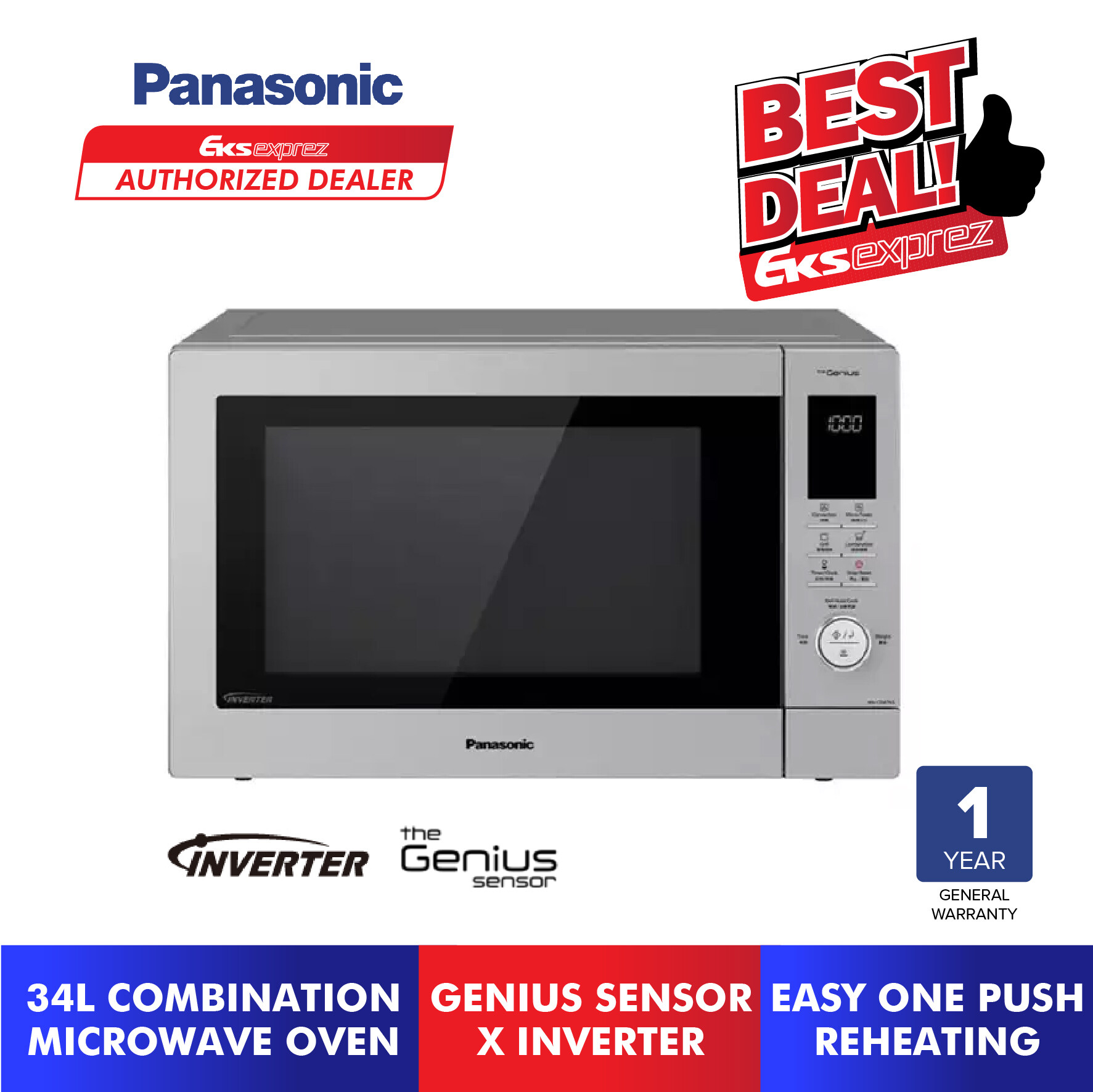 Panasonic Combination Microwave Oven (34L) NNCD87KS / NNCD87KSMPQ