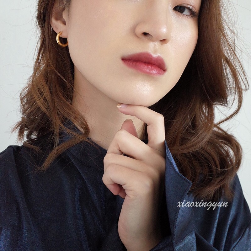 1 Đôi Bông Tai Vòng Nhỏ Cơ Bản Khuyên Tai Tròn Mạ Vàng 14K Đơn Giản, Huggie Earrings Stud