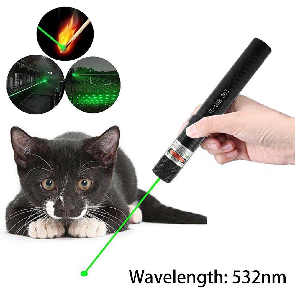 Đèn Chùm Tia Laser Xanh Lục 303ubs Mạnh Mẽ, Tập Trung Điều Chỉnh Lazer Với Bút Laser, Đầu Trận Đấu Bùng Cháy
