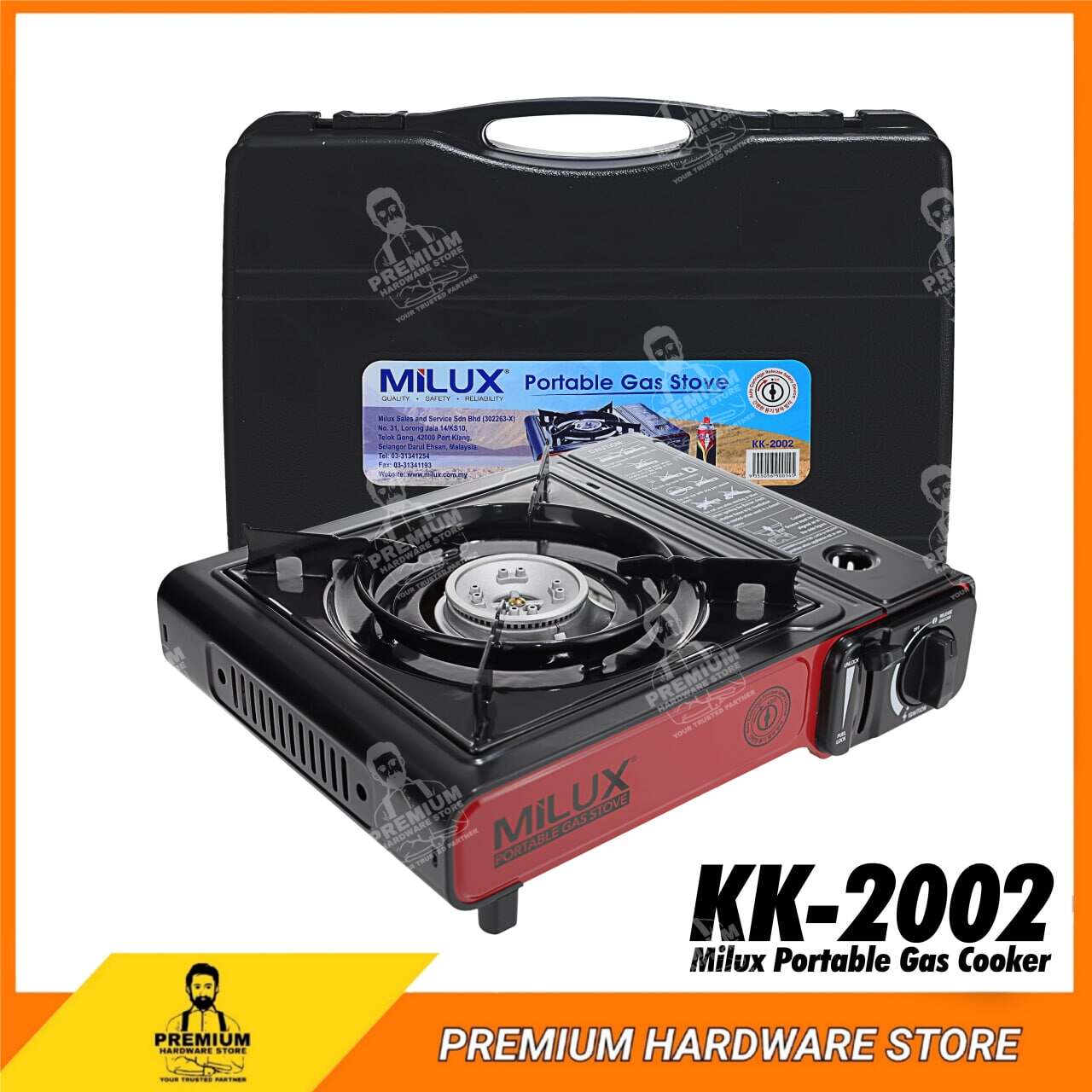MILUX Portable Gas Stove KK-2002 Outdoor Steamboat Picnic Camping