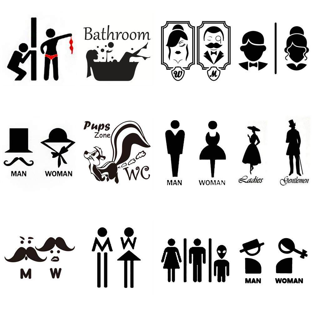 Ladies /& Gents Toilet Sign Decal22cm highin 16 colours available
