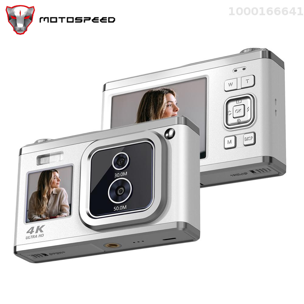 Motospeed 2.88-inch portable digital camera compact camera 50mp 4k ultra hd 16x zoom auto focus self-timer anti-shaking with 2pcs batteries 32gb memory card great gift for kids boys girls adult teenagers students