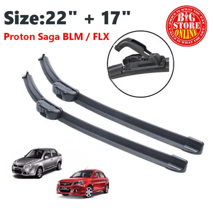 Soft Silicone Wiper Blade Car Wiper Windshield Wiper For Proton Saga Blm Flx 22 17 Perodua Car Accessories Windscreen Cleaner Lazada