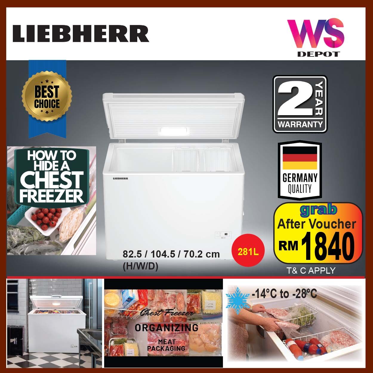 Liebherr CFF 1870 Pure Chest Freezer with StopFrost & Automatic