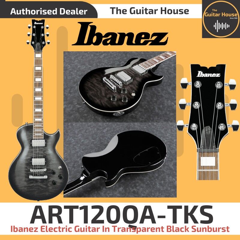 ibanez art120qa transparent black sunburst