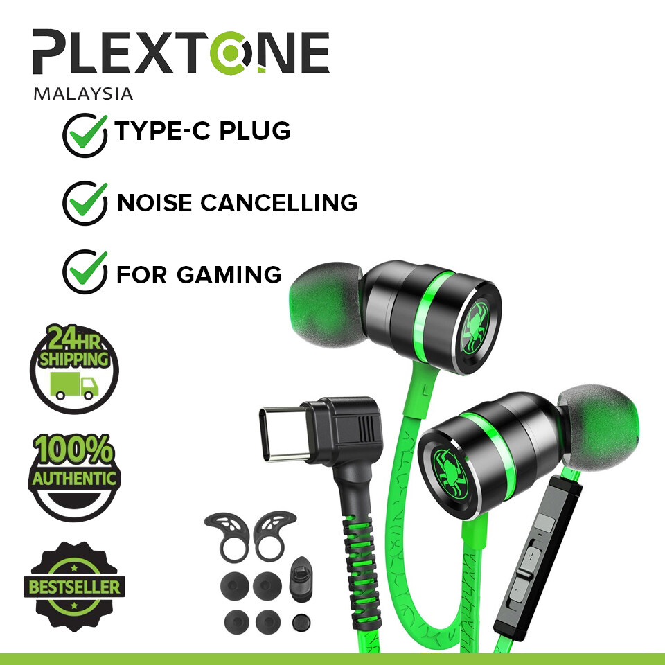 PLEXTONE G20 Type C Double Bass Magnetic Gaming Earphone Headphone Earphones Earbuds Noise Reduction Headset with Mic Type C Phone Compatible Sport PUBG Free Fire Mobile Legend Samsung Huawei Oppo Xia...