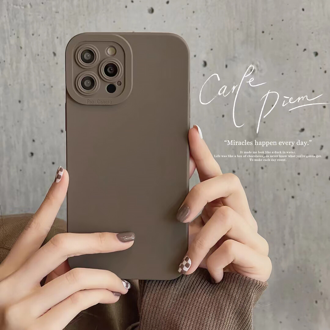 CrashStar Silicone Shockproof Phone Case For iPhone 15 14 13 12 11 Pro Max XS XR X 8 + 7 Plus Simple Solid Color Soft Phone Casing Anti-fall Phone Cover With Full Cover Lens Camera Protection Shell Top Seller